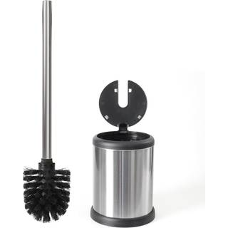 Toilettree Produkter Toiletb?rste med l?g - Slank toiletsk?lb?rste og holder - toiletskrubberb?rste s?t med tungv?gtbase - LIDDED toiletsk?lrense