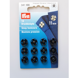 Tryklåse - metal 11 mm Sorte