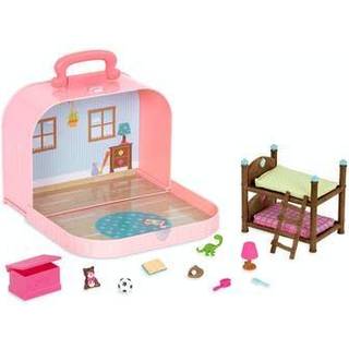 Lil Woodzeez - K?jesenge Playset - Rejse leget?j - Kompakt rejsekuffert - Dollhouse m?bler og tilbeh?r inkluderet - foregive leg for b?rn i alder