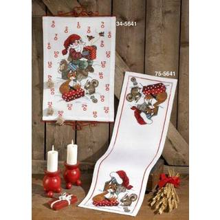 Pakkekalender broderi kit nisse & egern - 34-5641