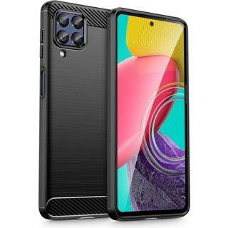 Samsung Galaxy M53 (5G) Tech-Protect Fleksibelt Plastik Carbon Cover - Sort