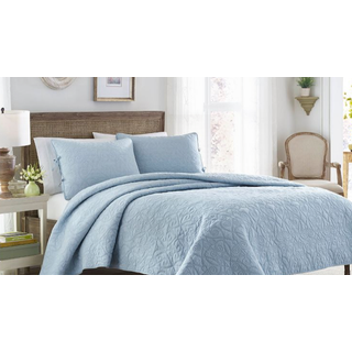Laura Ashley Felicity Collection Quilt Set-100% Cotton Reversible All Season Bedding With Matching Sham (S) Pre-Washed for Expt Softness Twin Bre