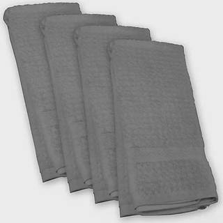 DII Basic Terry Collection Waffle Vittowel Set 15x26 Solid Gray 4 Piece