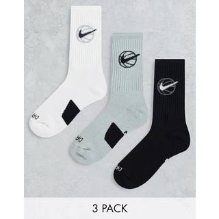 ike Everyday Crew-basketballstrømper (3 par) - multifarvet - 42-46