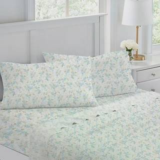Laura Ashley - Queen Sheets Soft Sateen Cotton Bedding Set - Slank Glat & Breathable Home Decor (Rena Teal Queen)