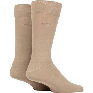 BOSS 2pak bomuldsstrømper i beige til herre.