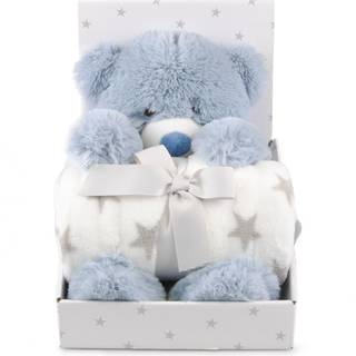 CarloBaby Fleecetæppe & Bamse Bamse, Blå