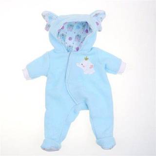 JC Toys | Berenguer Boutique | Baby Doll Outfit | Blue Elephant Themed Hooded Onesie | Alder 2+ | Passer til dukker 14 """"- 16 """"