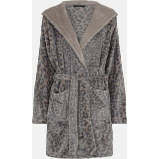 Kort badekåbe med hætte | 100% polyester | Grå