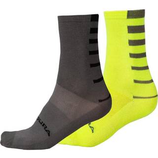 Endura Coolmax Stripe Socks 2-Pack Hivizyellow