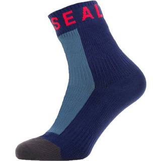 SEALSKINZ Warm Weather Ankle Sock Hydrostop - Navy-Grey-Red - 111000566400XX-S (36-38)