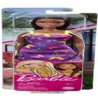 Barbie Blonde if?rt lilla og gul hjerte-tryk p? kjole og platform sneakers for 3 til 7-?rige