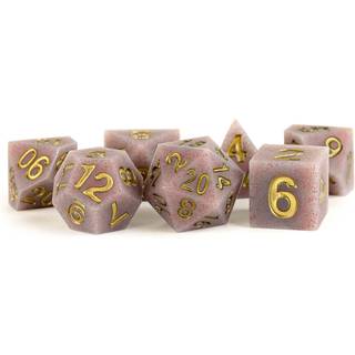 Rubber Volcanic Soot - Polyhedral Silicone 16mm - Rollespils Terning Sæt - Metallic Dice Games