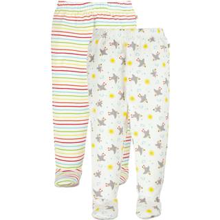 Frugi 2-pak Poppet Footed Leggingser Puffling Practice/Multi 6-12 Months  Hvid  6-12 måneder  Unisex
