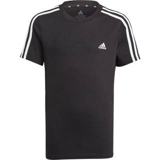 Essentials 3-Stripes Cotton T-shirt - Black / White - 140
