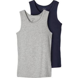 NAME IT 2-Pak Tanktop Grå Blå Mix