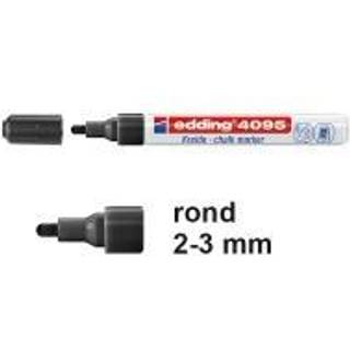 Edding 4095-001 sort kridt marker, rund spids 2-3mm (10stk.)