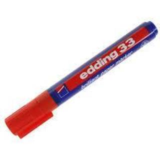 Edding 33-2 rød brilliant papir marker, skrå spids 1-5mm (10stk.)