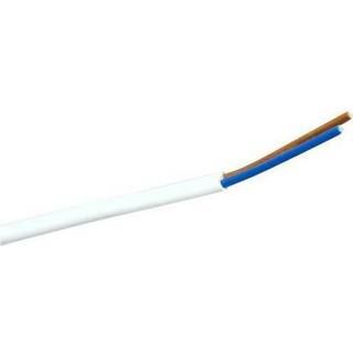 Plastkappeledning flad 10m 2x0,75mm2 hvid