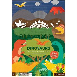 Petit Collage Sticker Activity Book Dinosaurs - Giant Fold Out Sticker Book for Kids Inkluderer over 100 genanvendelige klisterm?rker - Aktivitet
