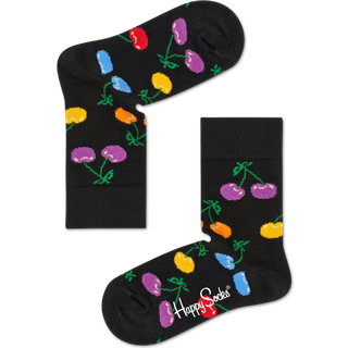 Navy Cherry Socks for Kids | Silly & Fun Childrens Socks - Navy, Red, Green - 12-24 Months