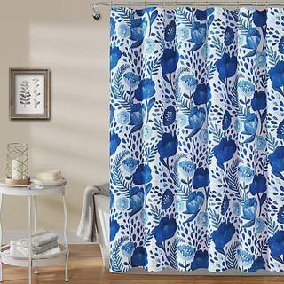 Lush Decor Blue Poppy Garden Broes Gardain 72 """" X 72 """"