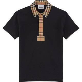 Burberry Kids Baby Vintage Check cotton polo shirt - black - M 6