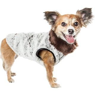 PET LIFE LUXE 'PURRLAGE' PELAGE MINK FUR Dogfrakke - Hundejakke med kroge -og -loop maveindkapslinger - vinterhundfrakker til lille medium stort