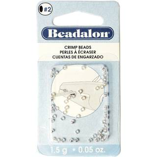 Beadalon Crimp Beads Silver St?rrelse 2 1,5 mm Passer til perlertr?d .024 inches - .026 inches - 1