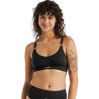 Icebreaker Women's Queens Clasp Bra Merino undertøj Damer størrelse XS farve sort