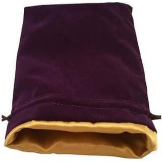 FanRoll Dice Bag Velvet Purple with Golden Satin Large