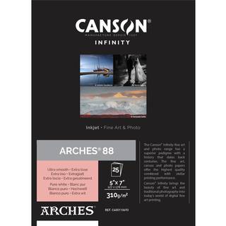 Canson Arches 88 Rag (Pure White) 310 - 5" x 7" , 25 ark