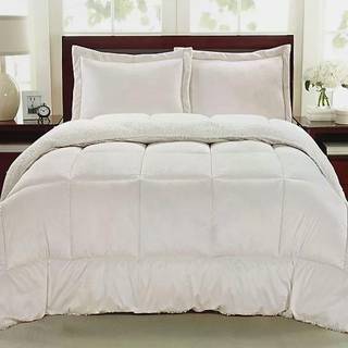 Cathay Home Twin Comforter Set: Ultra Soft and Plush Reversible Micromink og Sherpa 2-delt senget?j Set Ivory Twin (66 """" X 86 """")