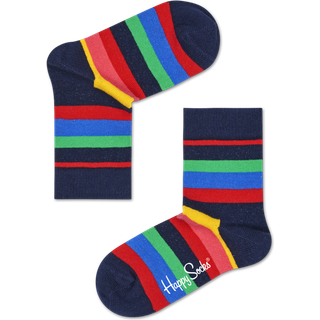 Light Blue Striped Socks for Kids - Navy, Red, Green, Blue, Yellow, Pink - 0-12 Months