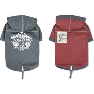 TouchDog 'Cloudburst' Reversible Dog Raincoat - Vandt?t hundefrakke og justerbar Rainbreaker Pet Raincoat eller Outdoor Dog Jacket med indbygget