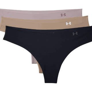 Under Armour 3-pak Pure Stretch Thong - Black w Beige - Medium