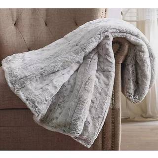 Christian Siriano Snow Leopard Faux pels kast i gaveæske grå polyester 1-stykke gaverbart kast tæppe oeko-tex certificeret selvtillid