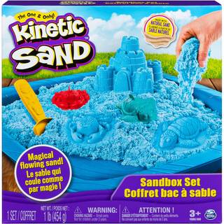 Kinetisk sandsandkasse s?t b?rn leget?j med 1 lb helt naturlige bl? og 3 forme sensoriske leget?j til b?rn i alderen 3 og op