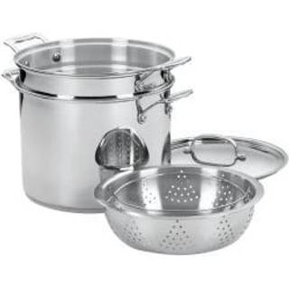Cuisinart 4-delt kkkengrej st 12 quarts kokkens klassiske rustfrit stl pasta/dampkoger 77-412P1
