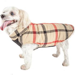 Pet Life 'Allegiance' Plaid Dog Coat - Isoleret plaid hundejakke med reversibel sherpa - vinterhund t?j til sm? medium store hunde