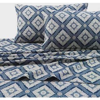Tribeca Living 200-GSM Damask Trykt Deep Pocket Flannel Sheet Set Full (DA200EDSSFUDB)