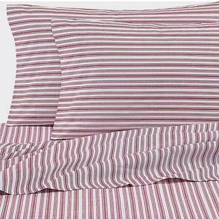 Nautica - Twin XL Sheets Bomuld Percale Senges?t Casual Home Decor Sovesal Essentials (Coleridge Stripe Red Twin XL)
