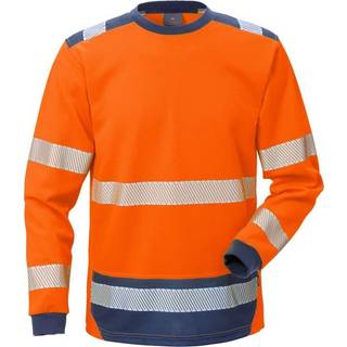 Fristads 129513 Hi Vis langærmet t-shirt kl.1 7519 / Arbejds T-shirt Hi-Vis Orange/Marine 3XL