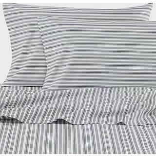 Nautica - Twin Sheet Set Cotton Percale Bedding Set Crisp & Cool Lightweight & Breatables (Coleridge Charcoal Twin)