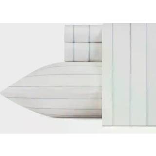 Nautica - King Size Sheets Cotton Percale Preppy Bedding Set Crisp & Cool Lightweight & Breathable (Skippers Island Light Blue King)