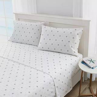 Nautica - Queen Sheet Set Cotton Percale Bedding Set Crisp & Cool Lightweight & Breathable (Star Spangled Coastal Blue 4 Pcs Queen)