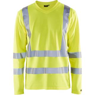 Blåkläder 338110703300M T-shirt med lange ærmer, gul med høj synlighed, UV-beskyttet Stl M