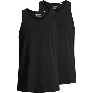 2-pak Ensfarvet O-hals Tanktop