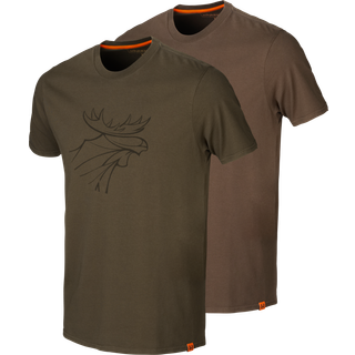 Härkila Graphic T-shirt 2-pack - Willow Grøn/Grey - Härkila