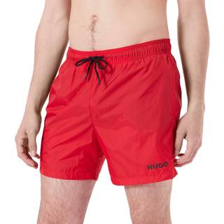 Fuldt forede badeshorts med logo i kontrastfarve